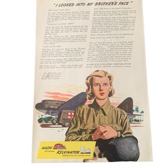 Vintage 1943 Nash Kelvinator Into My Brother’s Face Ad Advertisement - Picture 3 of 4